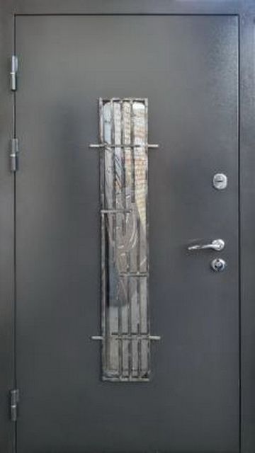 Вхідні двері Форт-М Метал МДФ Склопакет з ковкою 960 мм вулиця