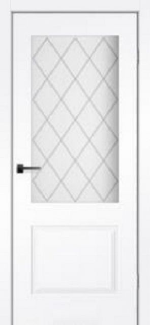 Міжкімнатні двері Korfad Exellence MONARCH GLASS з малюнком Біла емаль