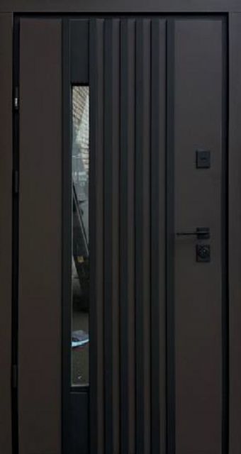 Вхідні двері Straj Berez Rio P LOFT Ral 8019 зі склом 870 мм вулиця