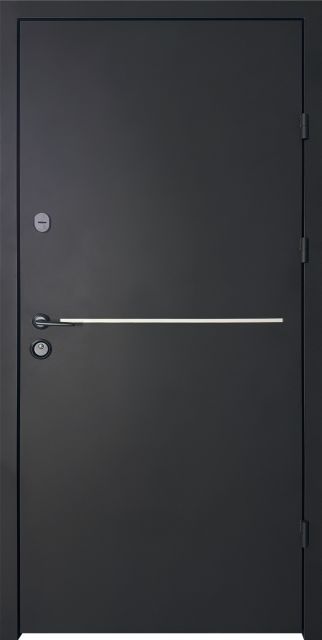 Вхідні вуличні двері CITY LIGHT 1 — RAL 9005 муар, 860 мм