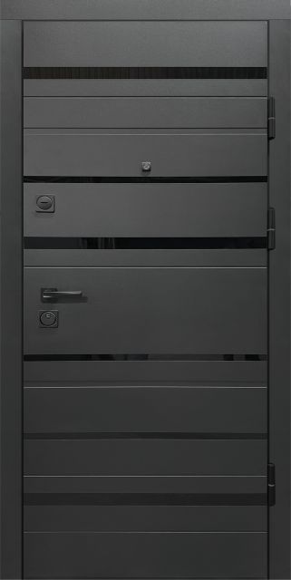 Входная дверь в квартиру CITY STYLE 3 - черная шагрень, 960 мм