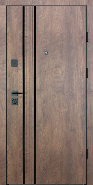 Вхідні двері в квартиру CITY MAX 2 — спил дерева коньячний, 860 мм