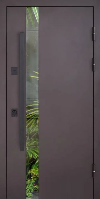 Входная дверь для улицы ABWEHR 506 Nordi Glass Defender коричневая 960 мм