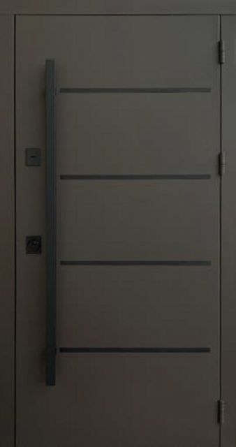 Вхідні двері Qdoors Стріт 3К Горизонт Ral 8019 ручка скоба 850 мм вулиця